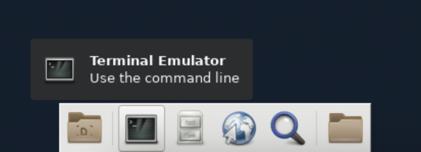 Borah OnDemand desktop taskbar showing the terminal icon highlighted
